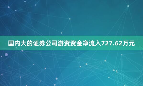 国内大的证券公司游资资金净流入727.62万元
