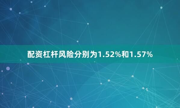 配资杠杆风险分别为1.52%和1.57%